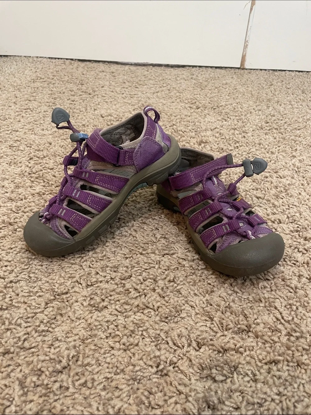 Keen Kids Purple Outdoor Sport Sandals with Gray Soles